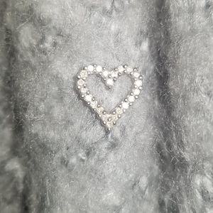 Authentic 10k White Gold and Diamond Heart Pendant
